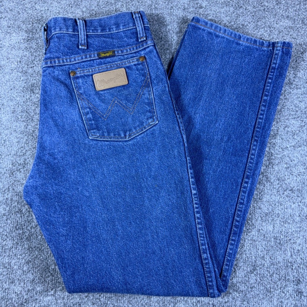 Wrangler 936PWD Cowboy Cut Slim Fit Blue Jeans Mens 33x30 Straight Leg Denim
